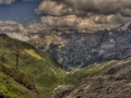 Tentokrát pohled na opačnou stranu průsmyku směrem k Rakousku (HDR).