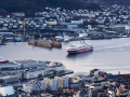 Pohled na ergen cestou z Fløyen dolu do Bergenu
